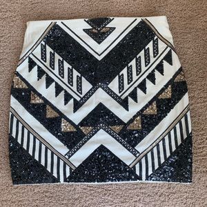 Express sequinned mini skirt
